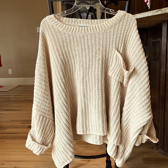 Chunky Knit Sweater Roomy Comfy Crochet Womens One Size - Picture 3 of 15